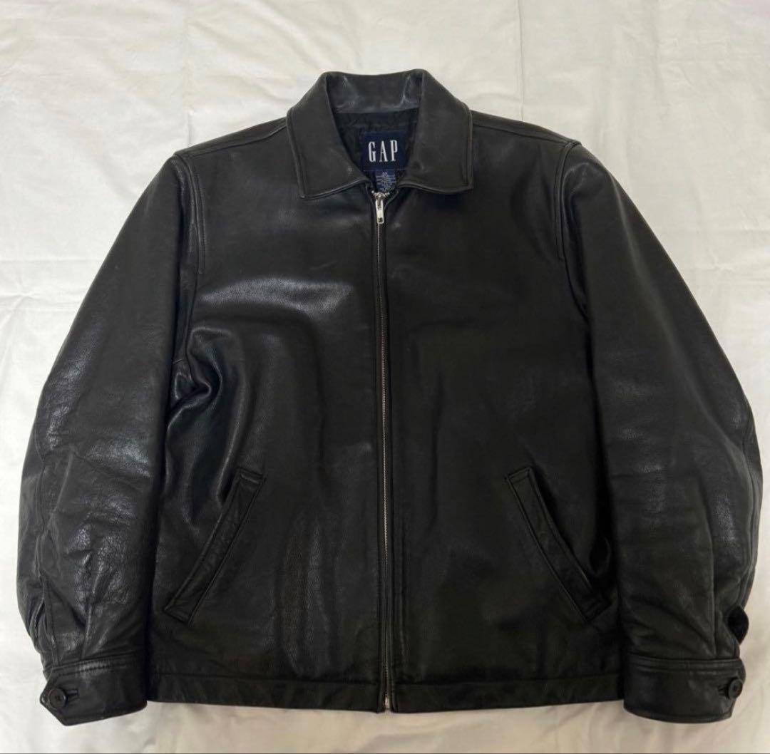 GAP ブラックレザー ジャケット XS - メルカリ