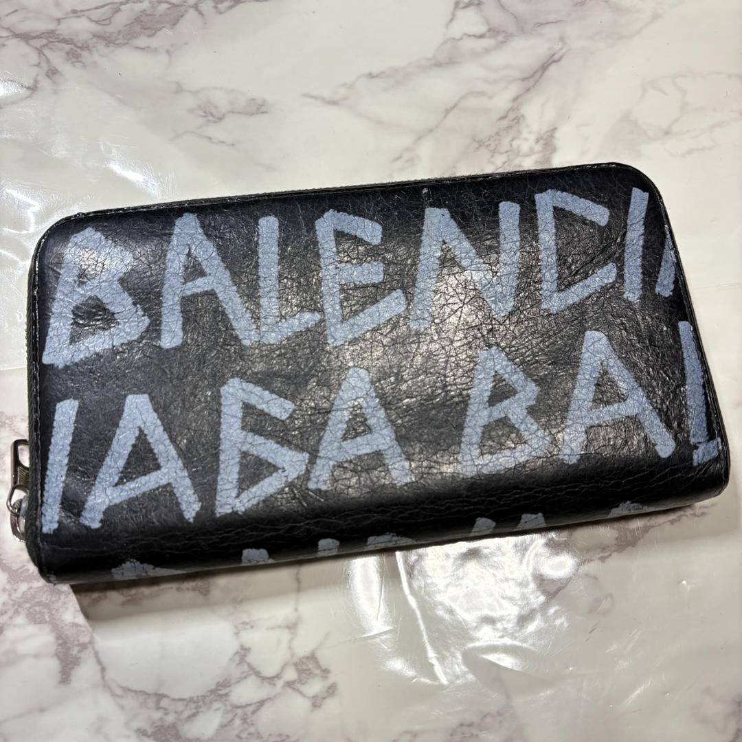 【早い者勝ち】バレンシアガ 長財布 ラウンドファスナー ブラック #B611