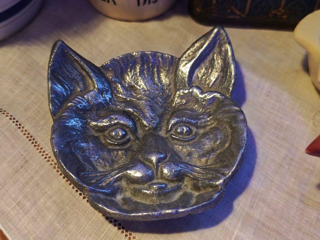 Chat ねこ Vide poche シルバートレイ　フランスヴィンテージ