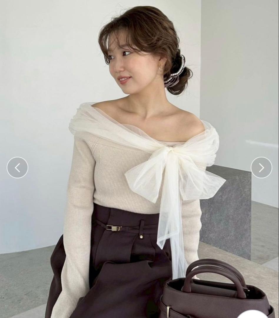 frayid 】3wayリボンオフショルニットプルオーバー 美品 - メルカリ