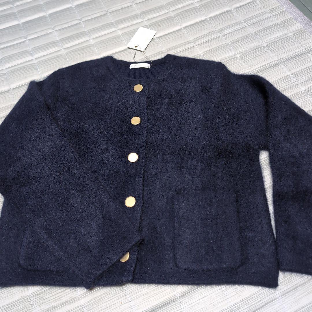 未使用Agaアーガ ウール混 ボタン付き ニットカーディガン