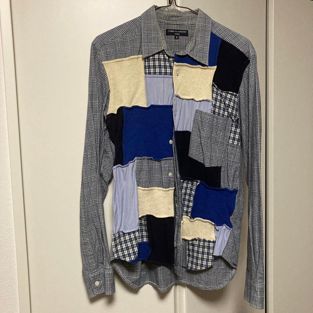 COMME des GARCONS HOMME ウール縮絨パッチワークシャツ