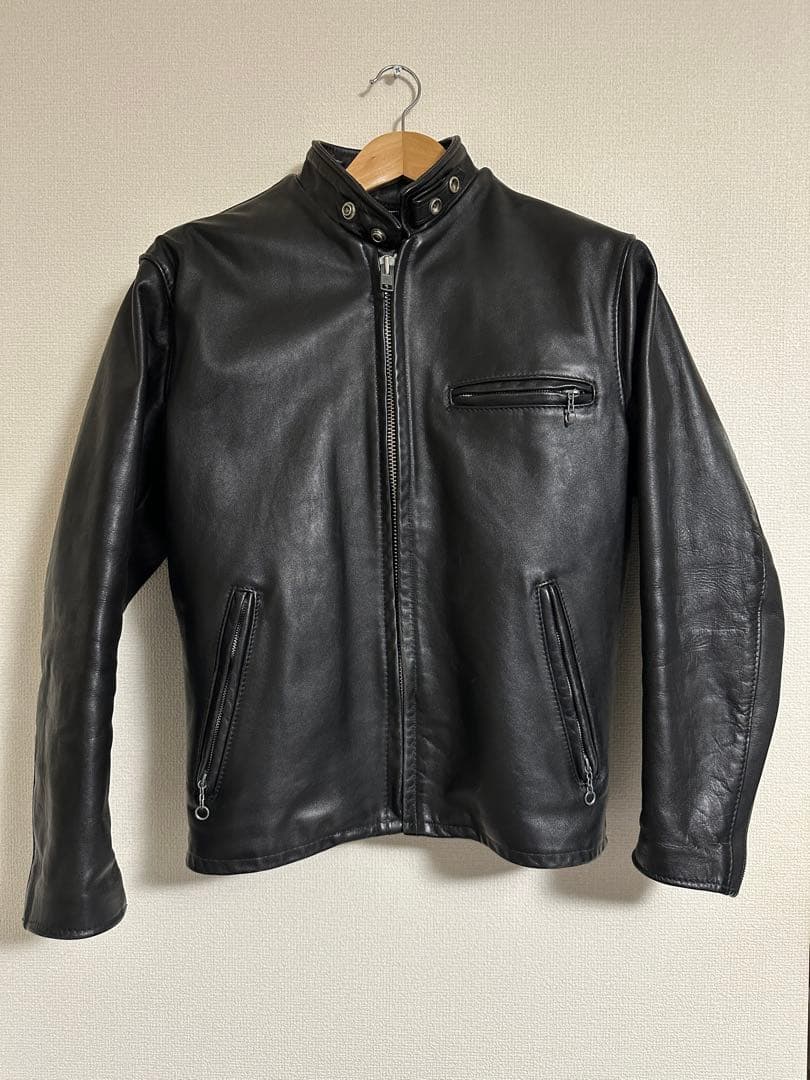 schott641【38】ライナー付 米国製　牛革 Schottショット 641シングルライダースジャケット ボアライナー付属