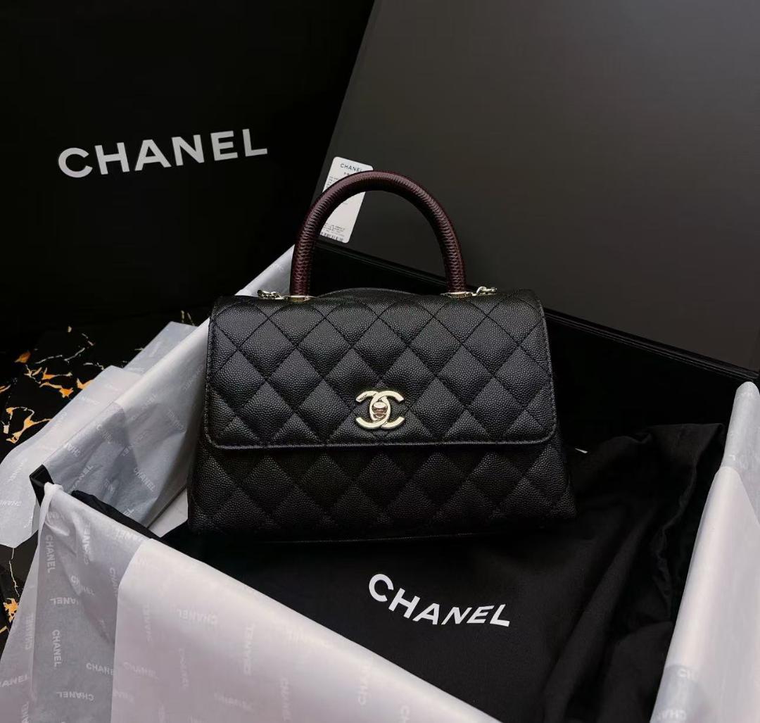 CHANEL キルティングハンドバッグ 黒 - メルカリ