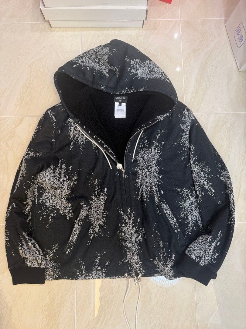 SOS　CHANEL フリース裏地 ブラックパーカー XL 楽天市場】シャネル パーカー メンズの通販