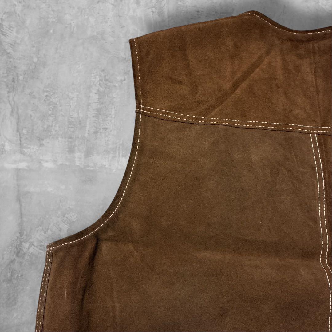 Sears The Leather Shop スエードベスト ブラウン2XLボア - メルカリ