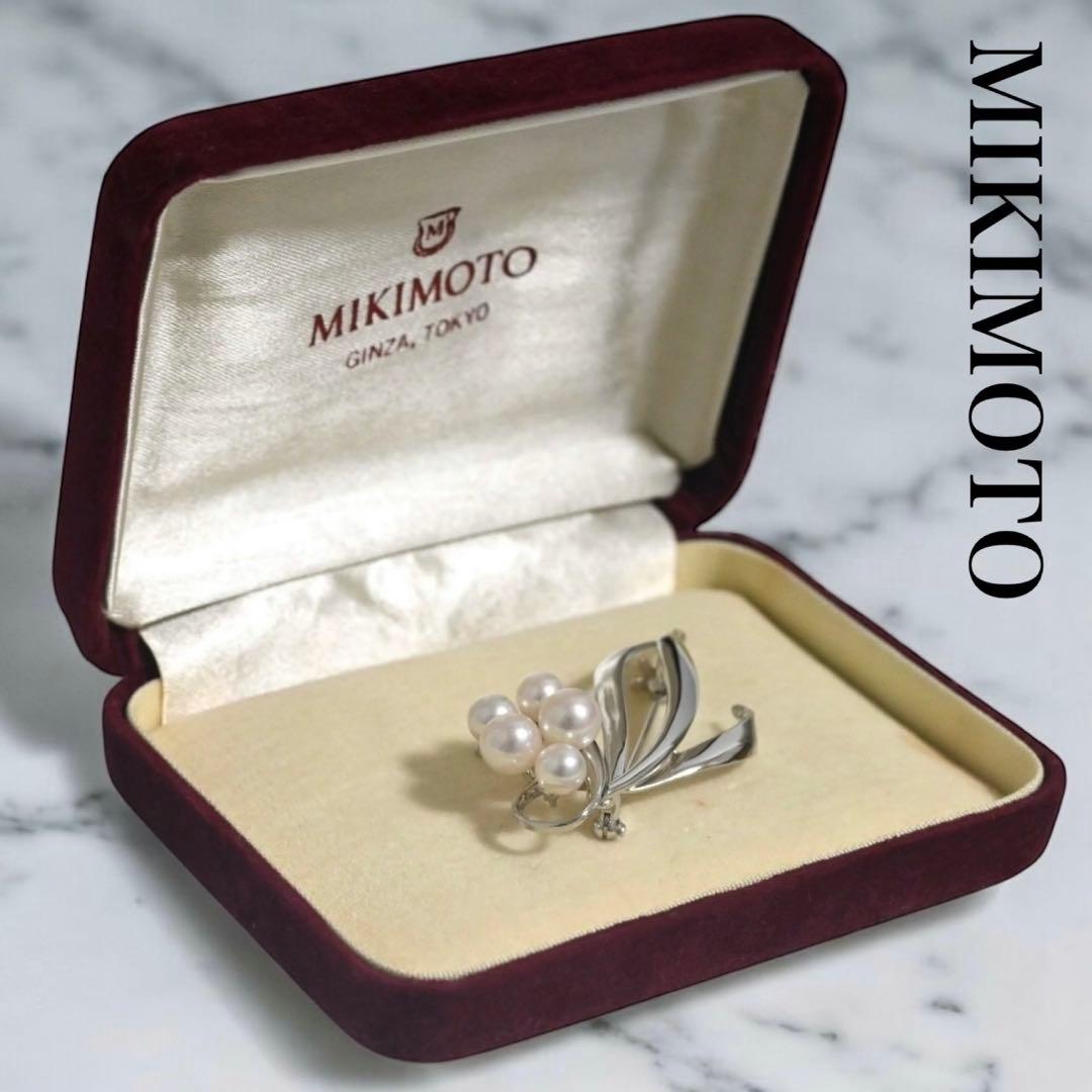 【未使用保管品】ミキモト　アコヤ　パール　シルバー　ブローチ　コサージュ　本真珠