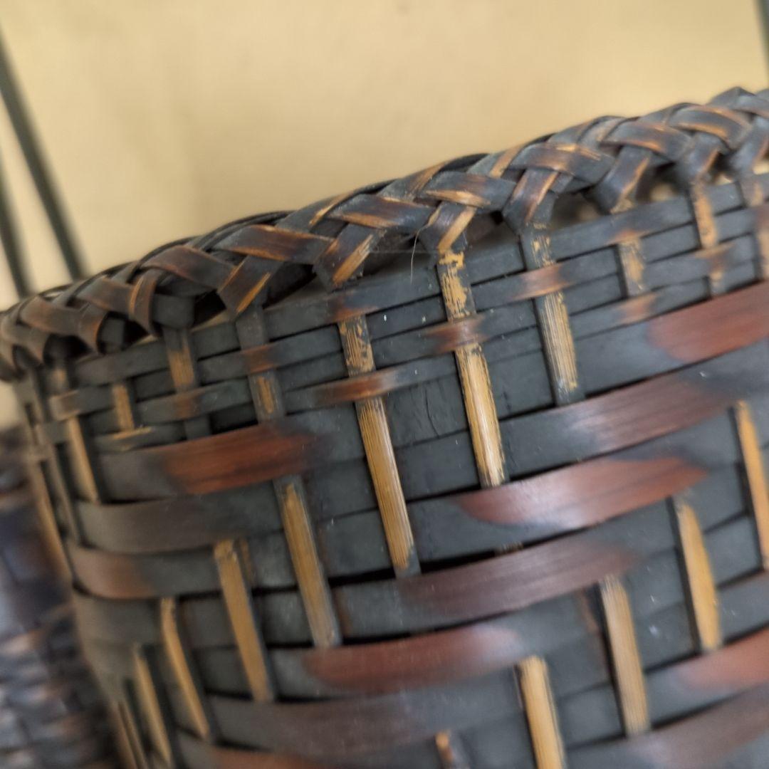 骨董 煙草盆 珍品 編み籠 内側陶器 花入 鉢カバー 手提げ 莨盆 - メルカリ