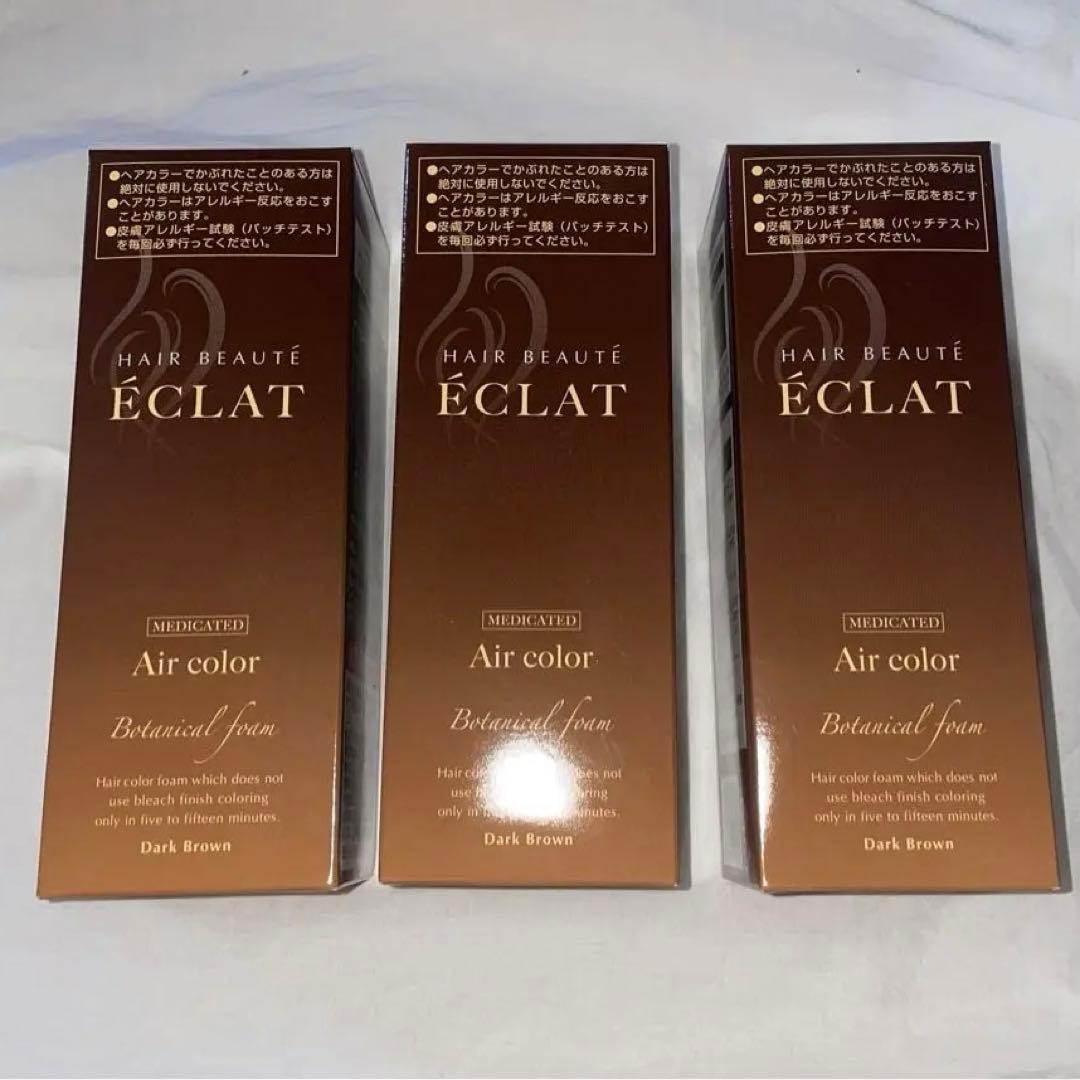 ÉCLAT Air color ダークブラウン 3個セット Amazon | ヘアボーテエクラ ボタニカルエアカラーフォームEX ダーク