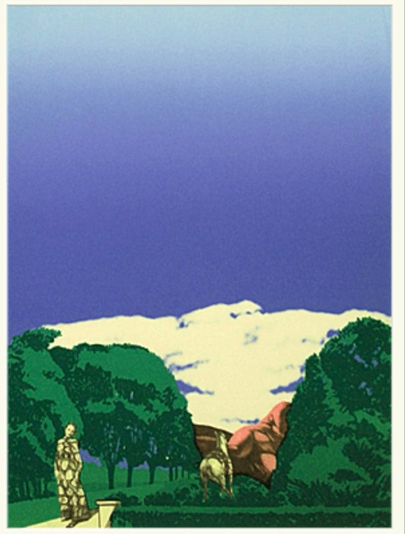 池田満寿夫【Margaret's Garden】　シルクスクリーン スーザン サハール（Susan SAHALL）「ガーデンパティオ」シルク