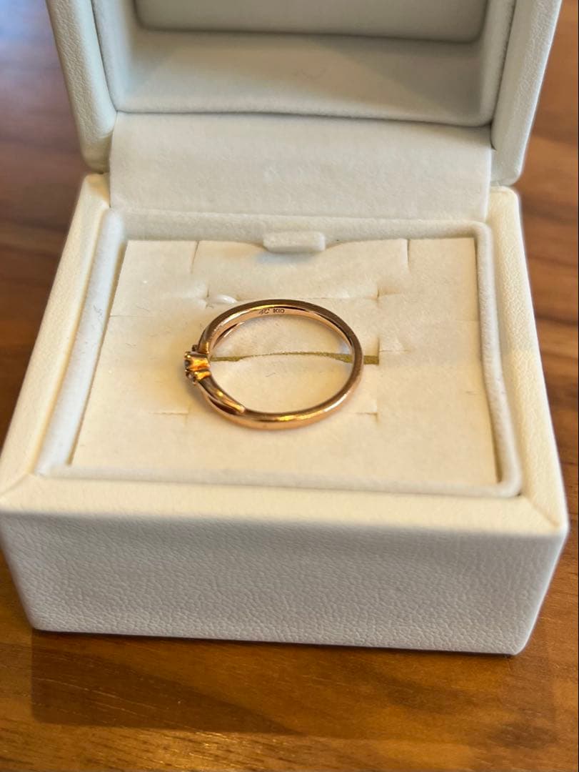 4℃ K10 ピンクゴールド ダイヤ3石リング（1.5g）