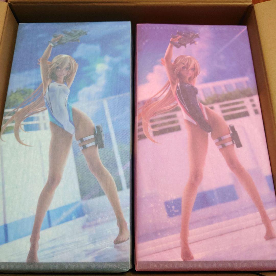 水泳部のコウハイちゃん　赤色、青色ラインの水着ver2体セット　ARMSNOTE