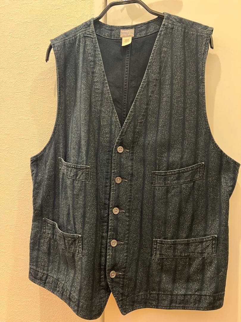 《スペシャル》RRL／ラルフローレン／ストライプジャスペ／ベスト／インディゴ