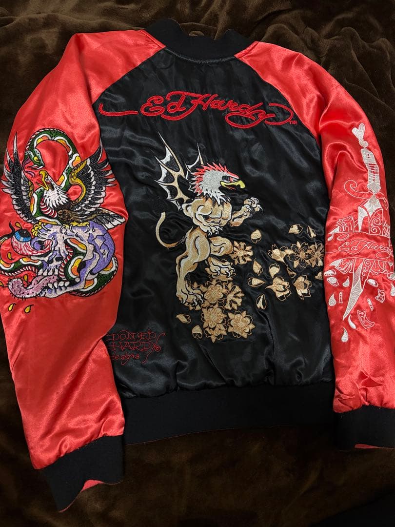 ２面用 Ed Hardy 龍 日本限定 スカジャン vintage サテン