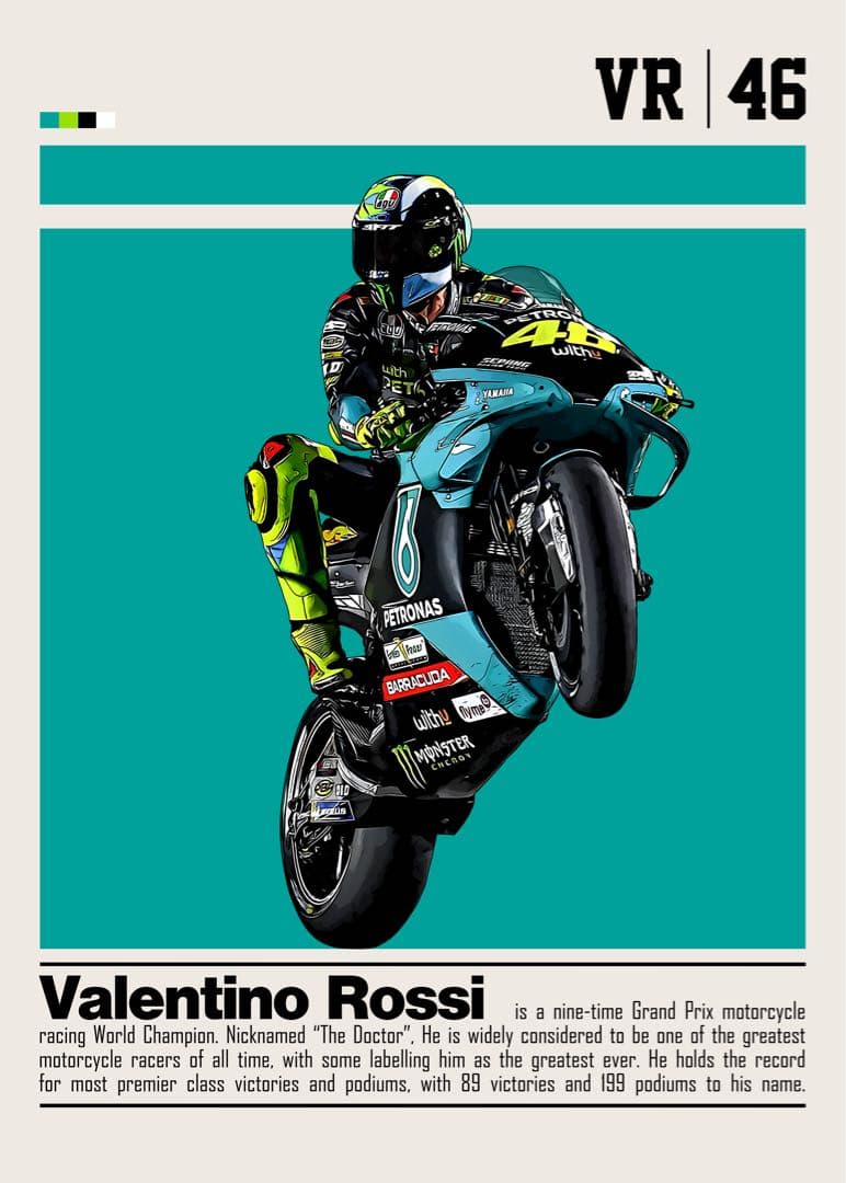 MotoGP バレンティーノ・ロッシ アートポスター A2版 - メルカリ