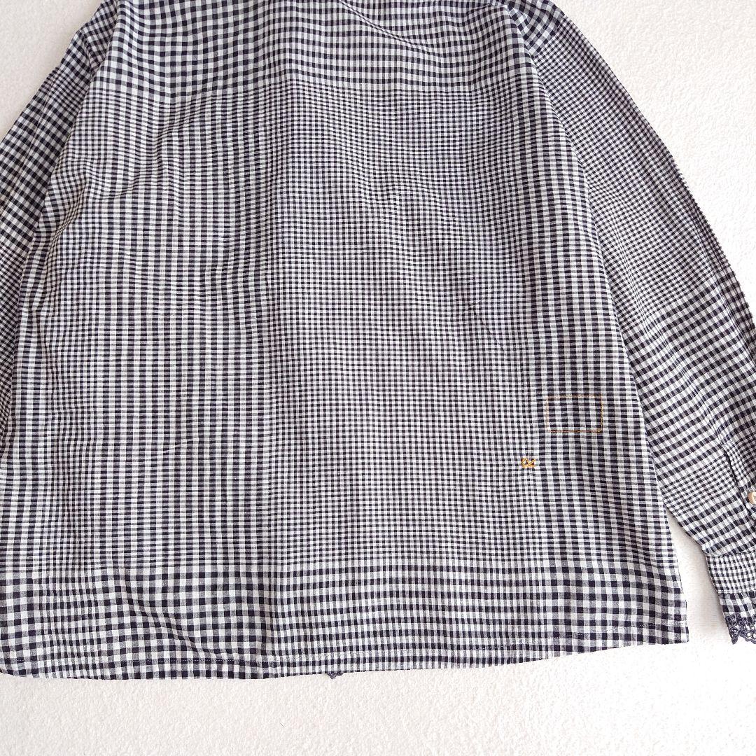 45R 春風インドカディのフリルブラウス 影色ギンガムチェック - メルカリ