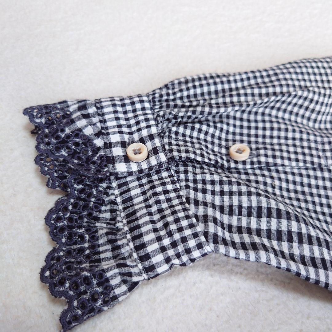 45R 春風インドカディのフリルブラウス 影色ギンガムチェック - メルカリ