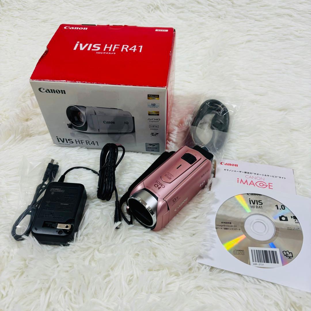 【美品】Canon iVIS HF R41 本体 ピンク　ビデオカメラ