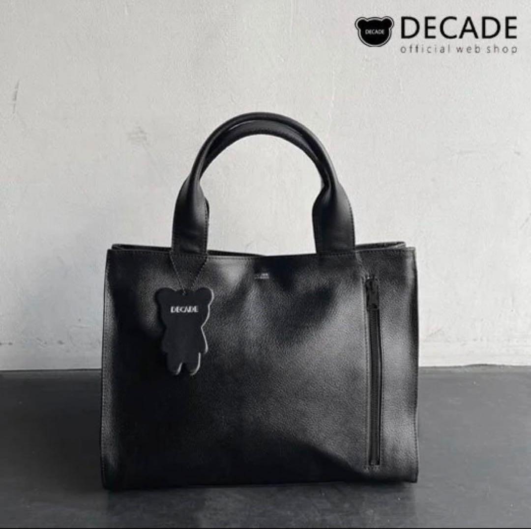 DECADE ブラックレザートートバッグ