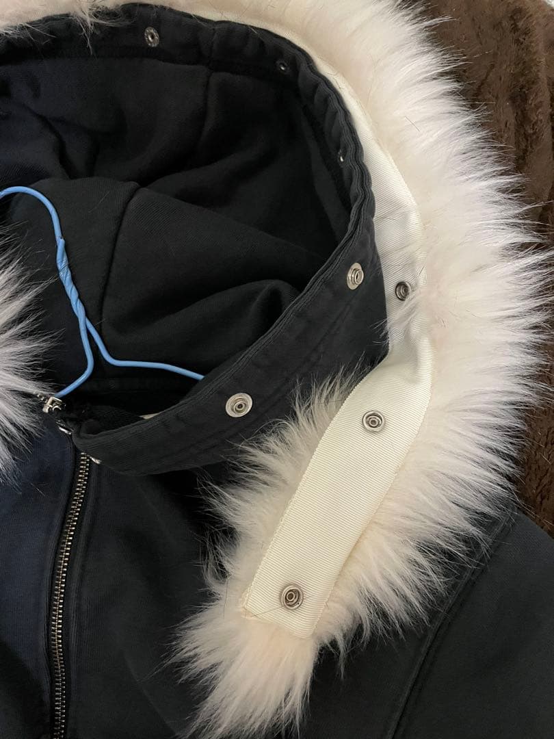 future archive ダブルジップパーカー ファー付き - メルカリ