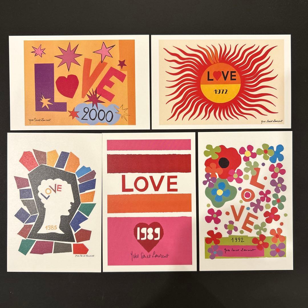 イヴ・サンローラン展】YSL ポストカード5枚セット（LOVE） - メルカリ