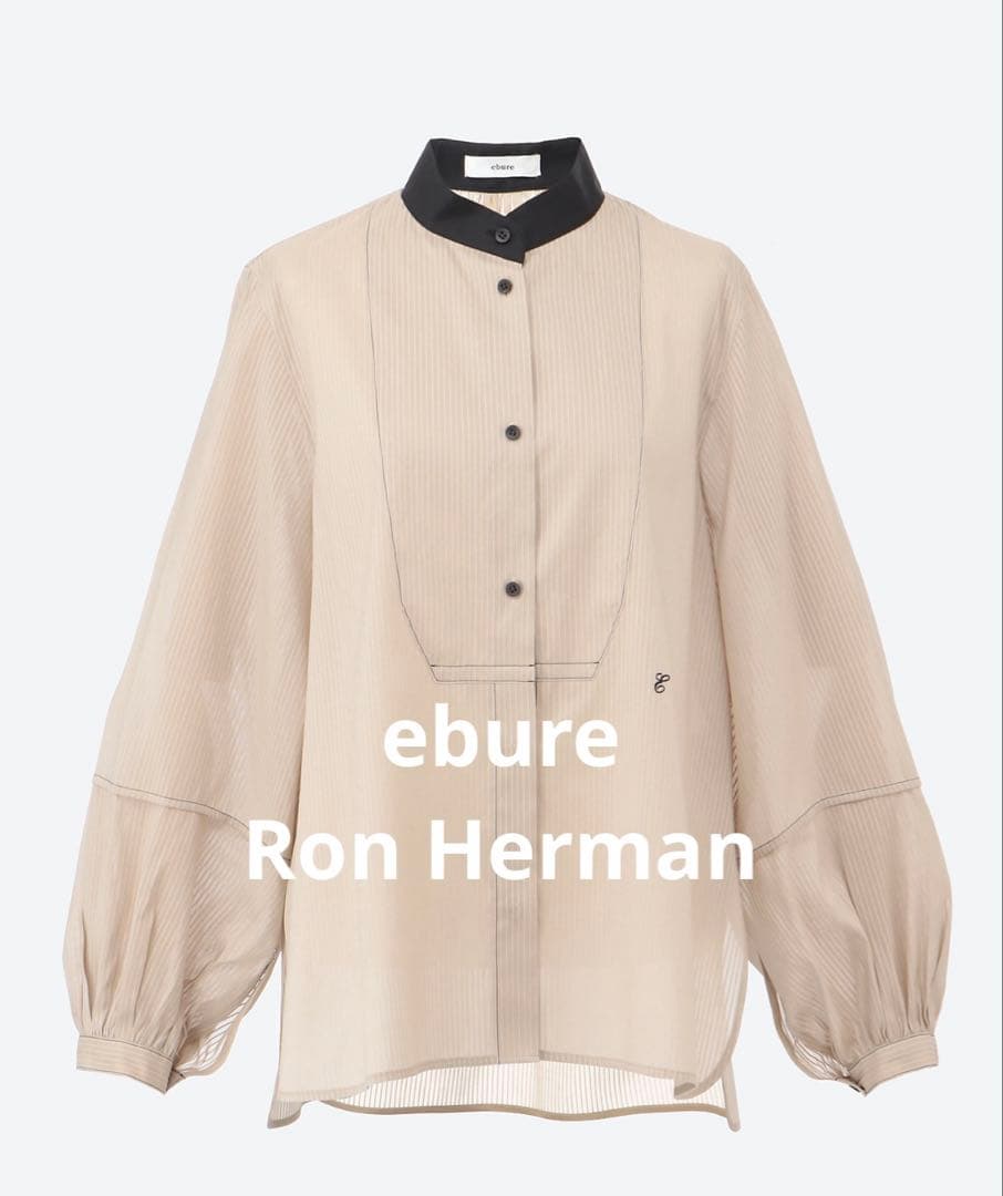 ebure Ron Hermanシルクコットンスルーストライプ ブラウス シルクコットンスルーストライプ ブラウス 4110700252