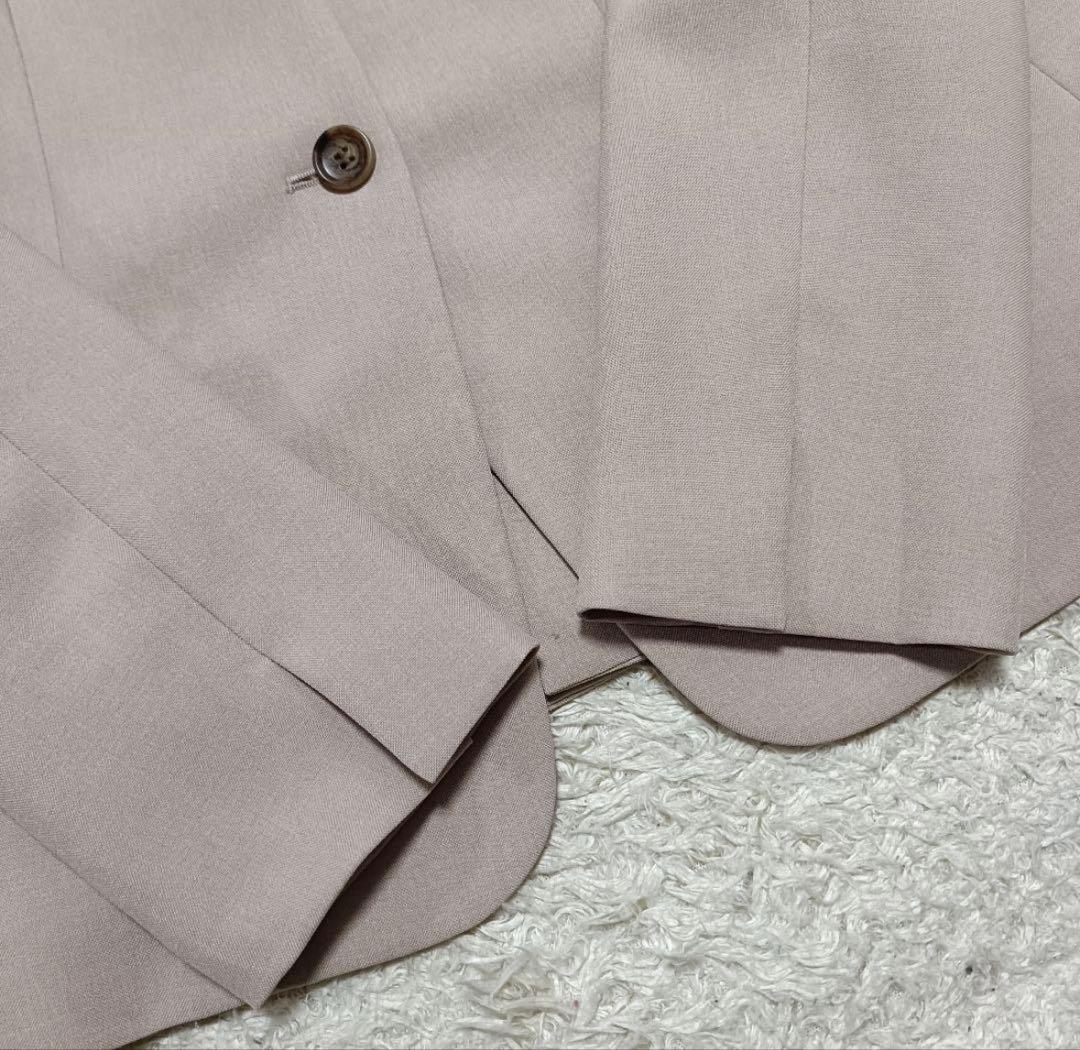 PLSTプラステ ベージュ ノーカラースーツセット ジャケットS パンツXXS