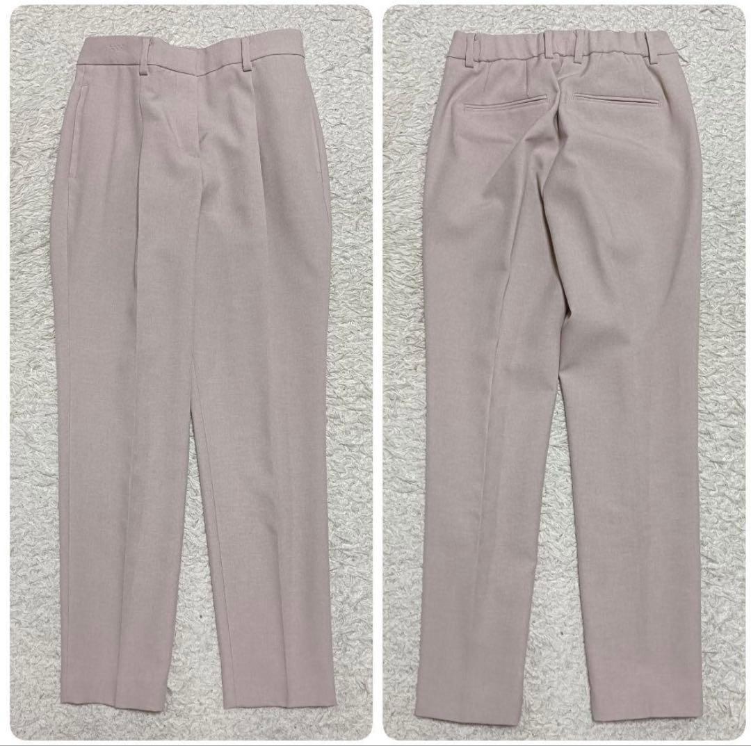 PLSTプラステ ベージュ ノーカラースーツセット ジャケットS パンツXXS