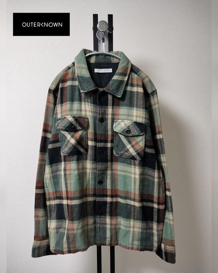 アウターノウン/ブランケットシャツ/肉厚ネルシャツ/ワークポケット