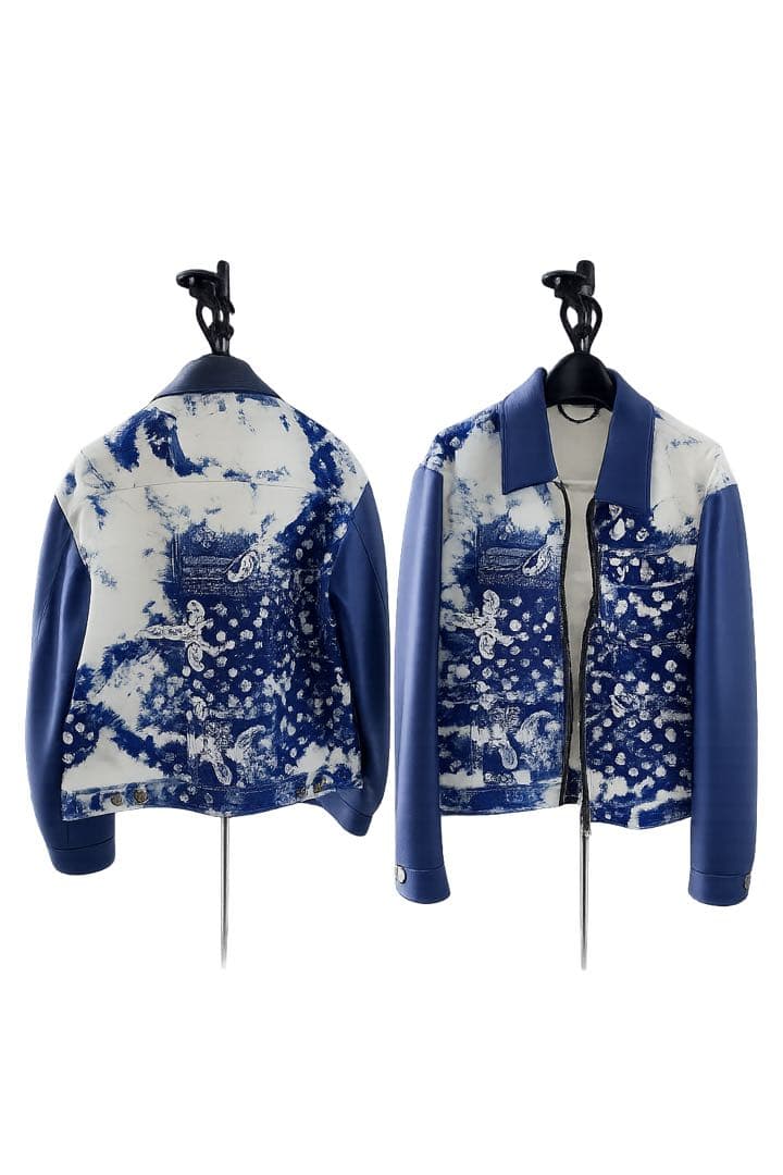 ルイ・ヴィトン ジャンパー 46 青/白 国内正規/ LOUIS VUITTON ルイヴィトン HDB15WA0F LV Forever刺繍 ロゴ