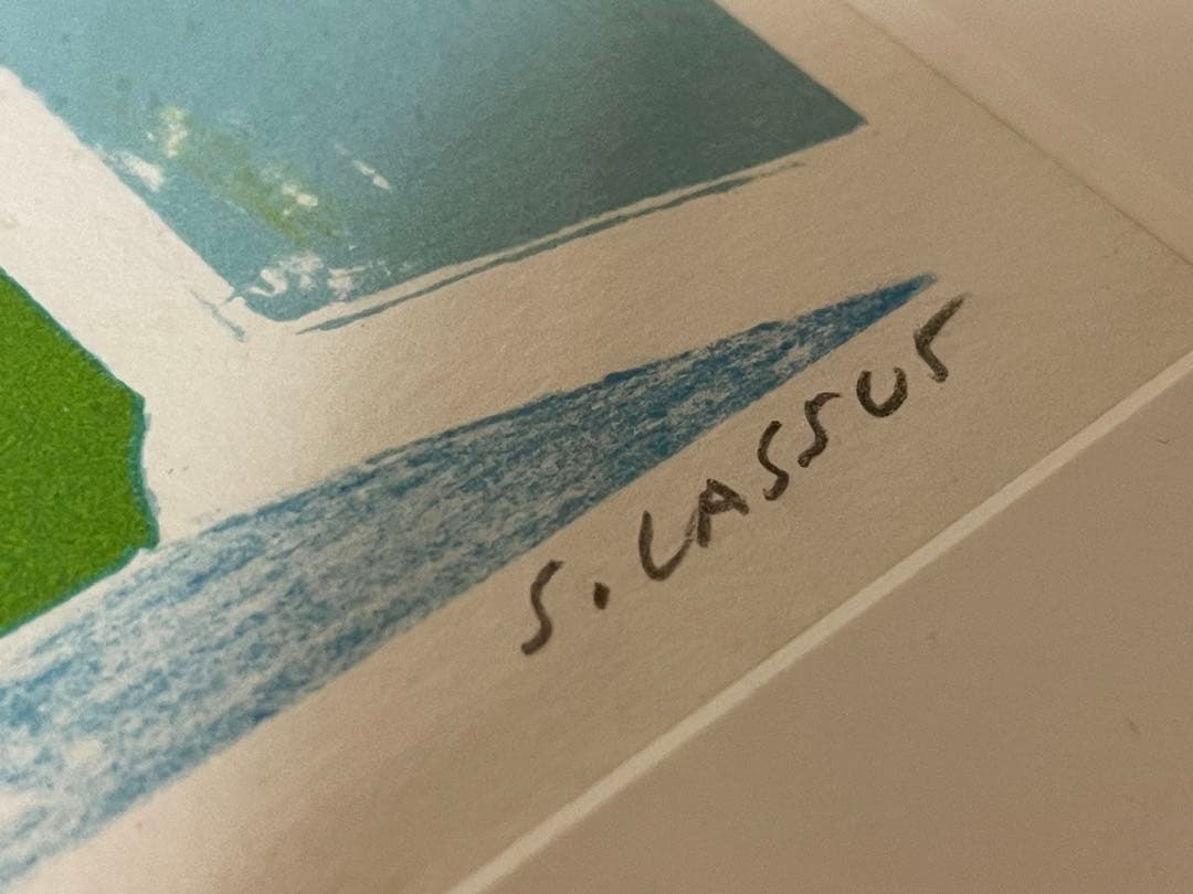 リトグラフ 版画 セルジュ・ラシス /antique 英国 薔薇 白馬 縁起物