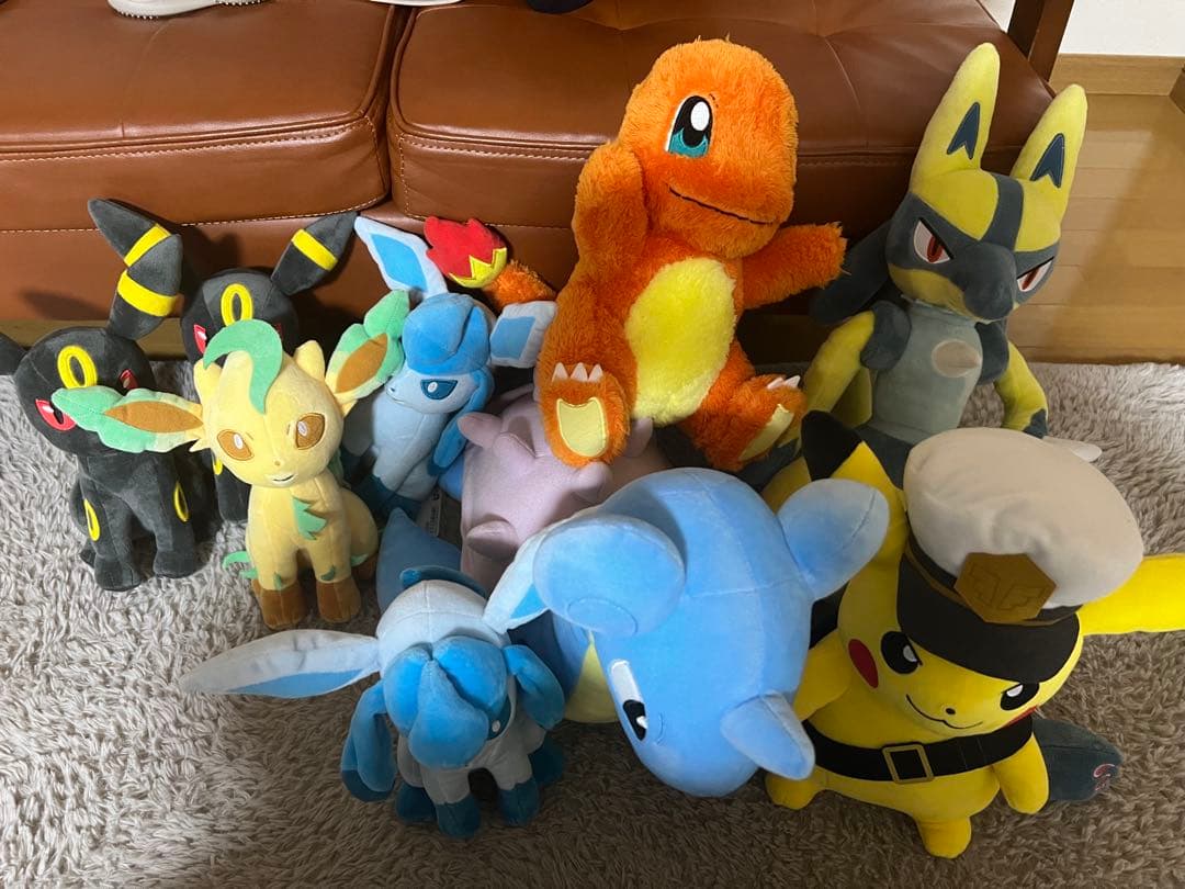 ポケモン　ぬいぐるみ　ピカチュウ　ブラッキー　ヒトカゲ　ルカリオ　ラプラス ポケモン ぬいぐるみセット ルカリオ ラプラス - メルカリ