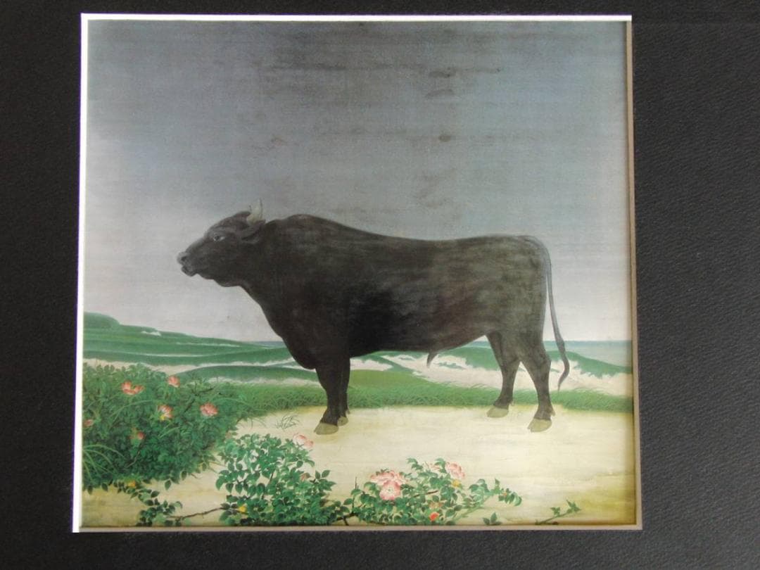 久本春雄、【曇る北国の浜辺】、希少な大判額装用画集より、美品、日本人画家