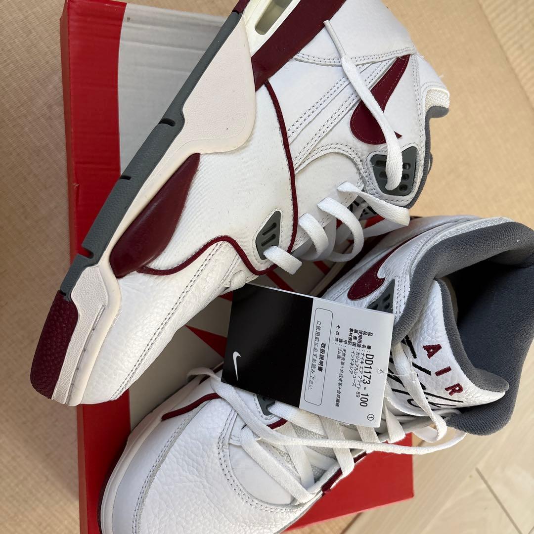Nike Air Flight 89 ホワイト/バーガンディ 27センチ