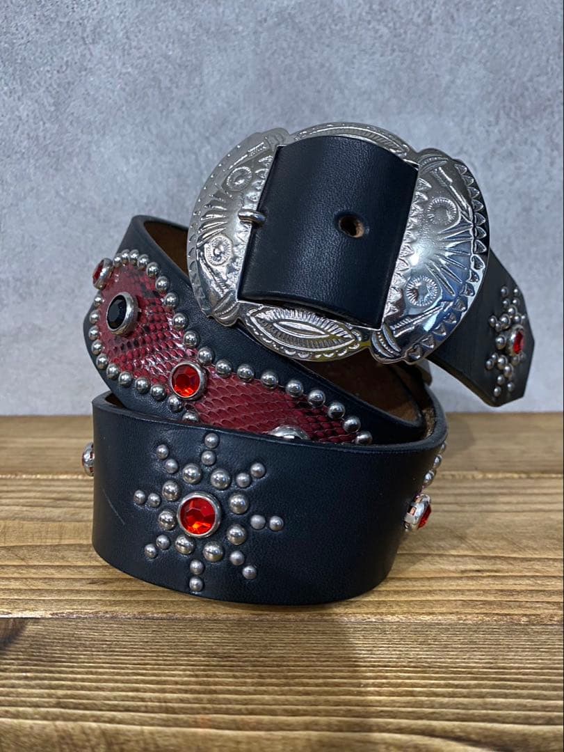 Takee  012 本革 W36 スタッズ ベルト ビンテージ