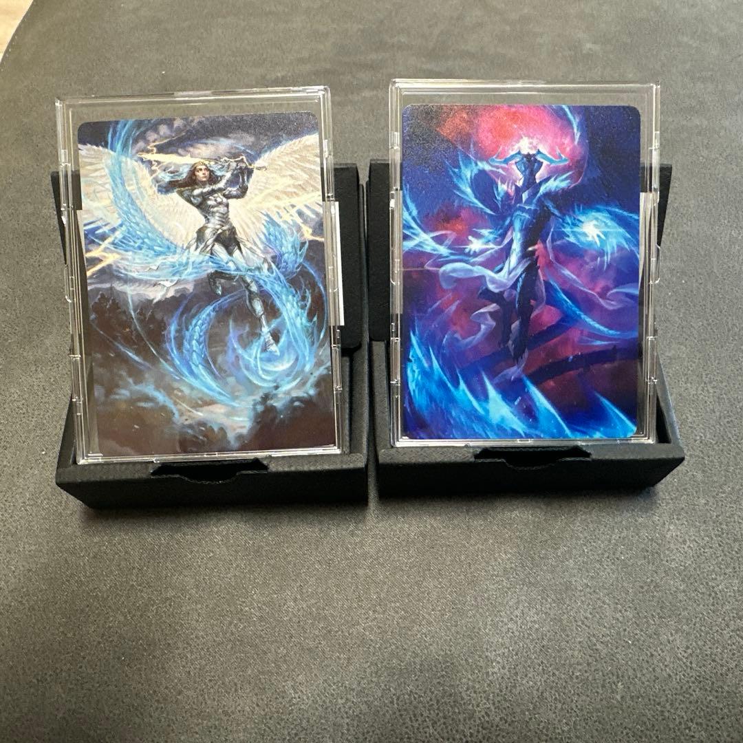 MTG ステンレスアート《嵐の目、ウギン》《嵐の討伐者、エルズペス》2枚セット