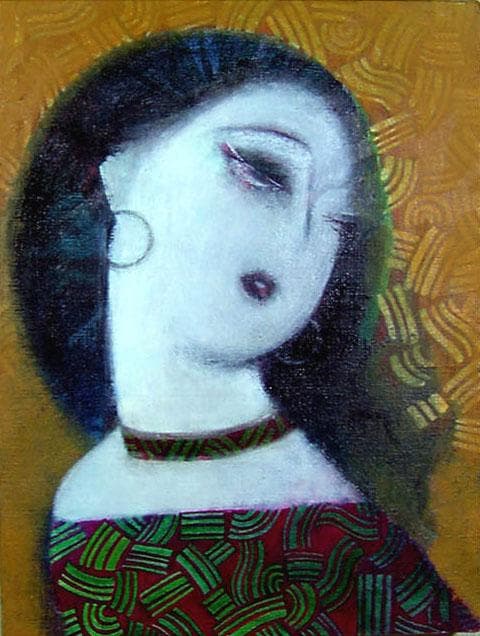 油絵 菅家令子 絵 絵画 インテリア F4-12023 女性像 油絵 菅家令子 絵 絵画 インテリア F4-92023 女性像