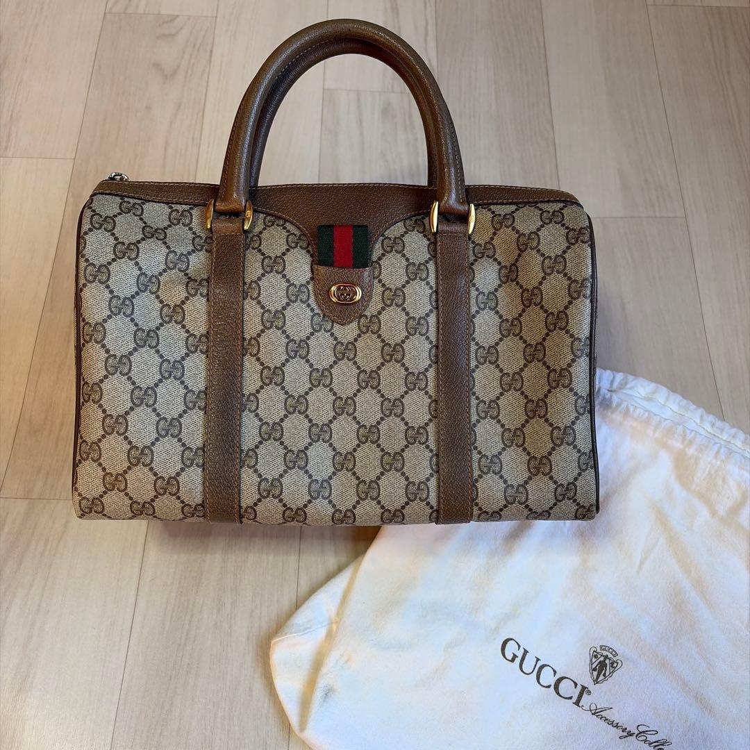 OLD GUCCI ミニボストンバッグ シェリーライン