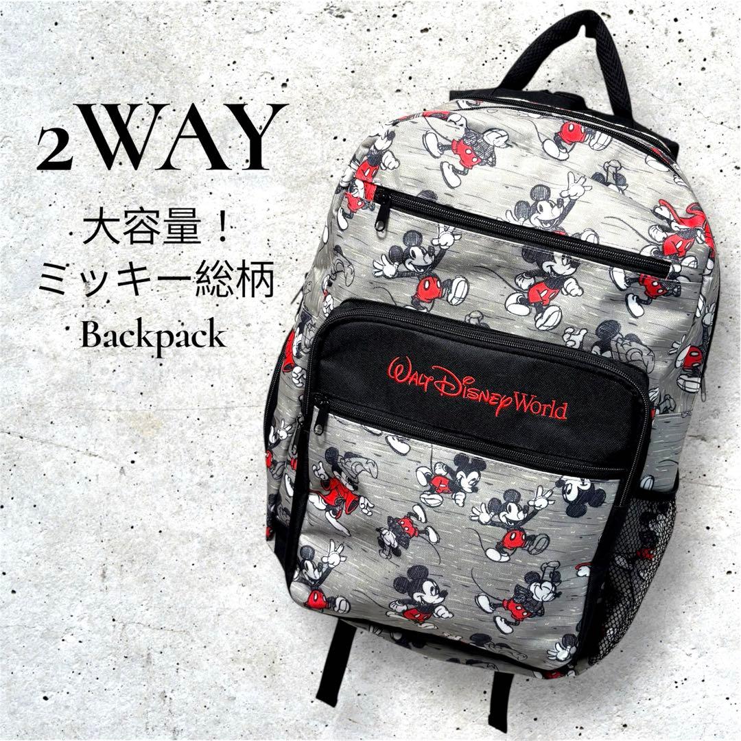 【美品】Walt Disney 大容量 2wayリュック 総柄ミッキー