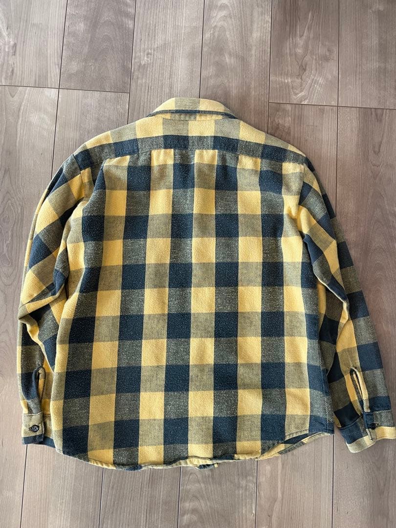 ファイブブラザー 黒黄 ヘビー ネルシャツ five brother イエロー