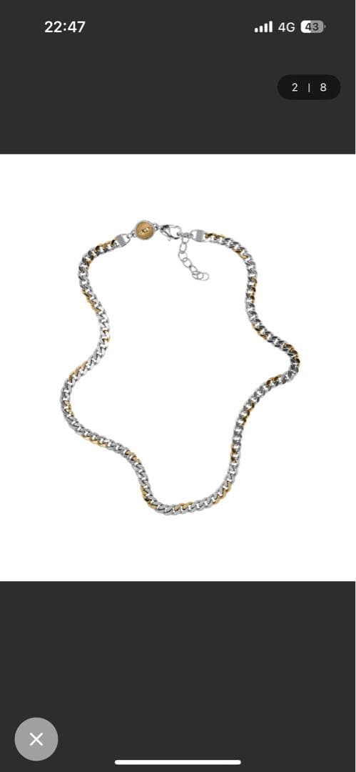 DIESEL チェーンネックレス シルバー ゴールド