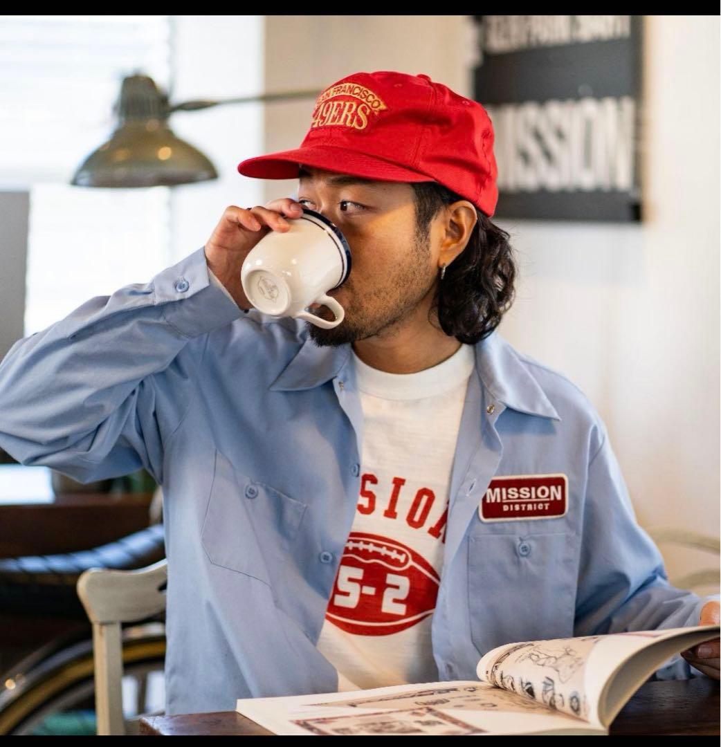 MISSION DISTRICT 刺繍ロゴ長袖シャツ L ネイティブジャパニーズ