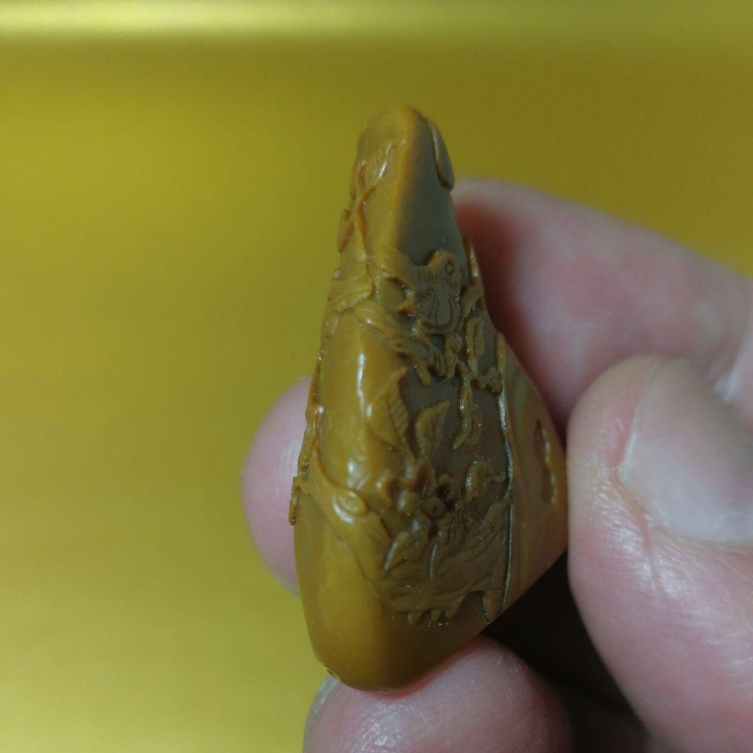 田黄薄意花鳥山水彫刻(整理番号:P42) - メルカリ