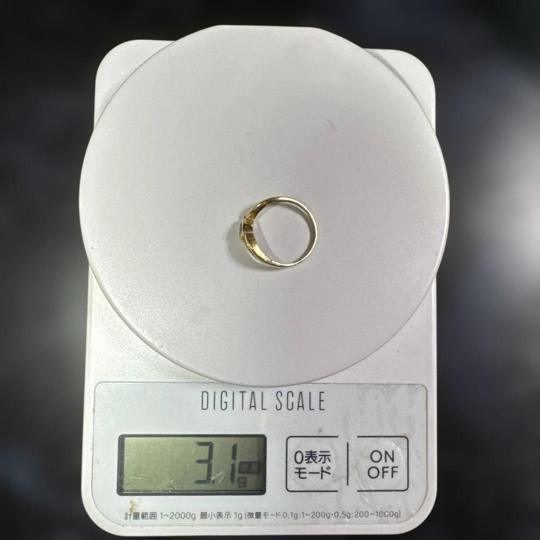 18金リング(k18)約3.1g ダイヤモンド(0.04ct)リングサイズ22号