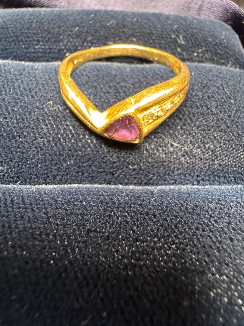 18金リング(k18)約3.1g ダイヤモンド(0.04ct)リングサイズ22号