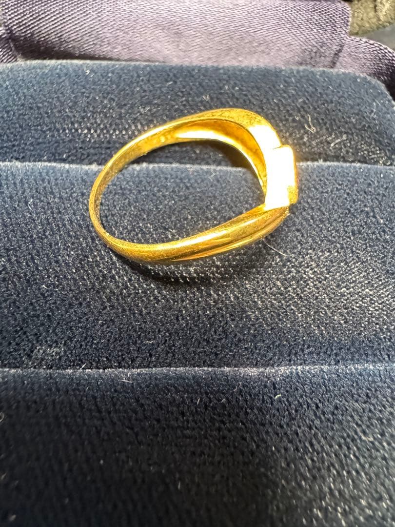 18金リング(k18)約3.1g ダイヤモンド(0.04ct)リングサイズ22号