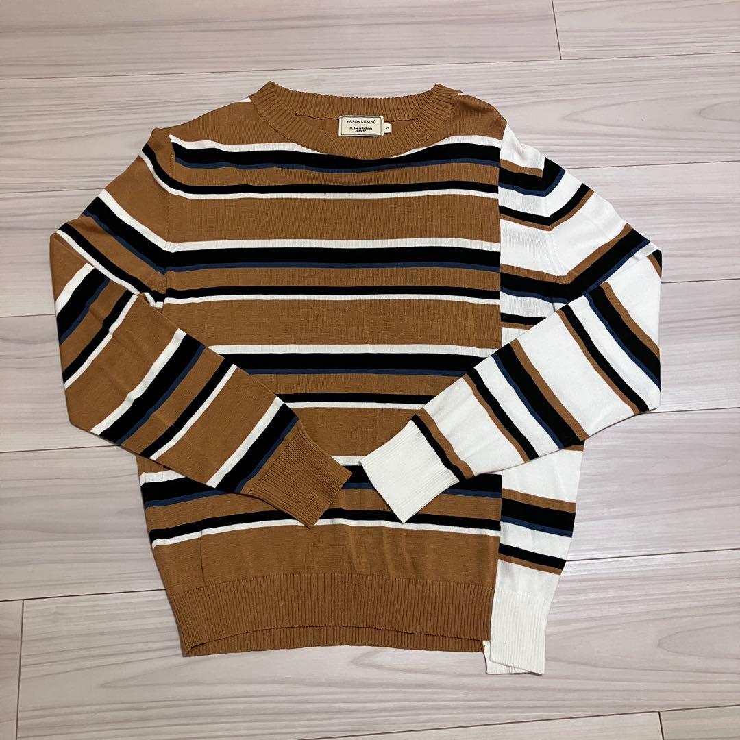 メゾンキツネ　MAISON KITSUNE アシンメトリー　ボーダーニット