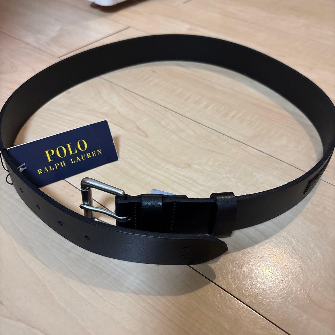 POLO RALPH LAUREN ブラックレザーベルト 34 - メルカリ