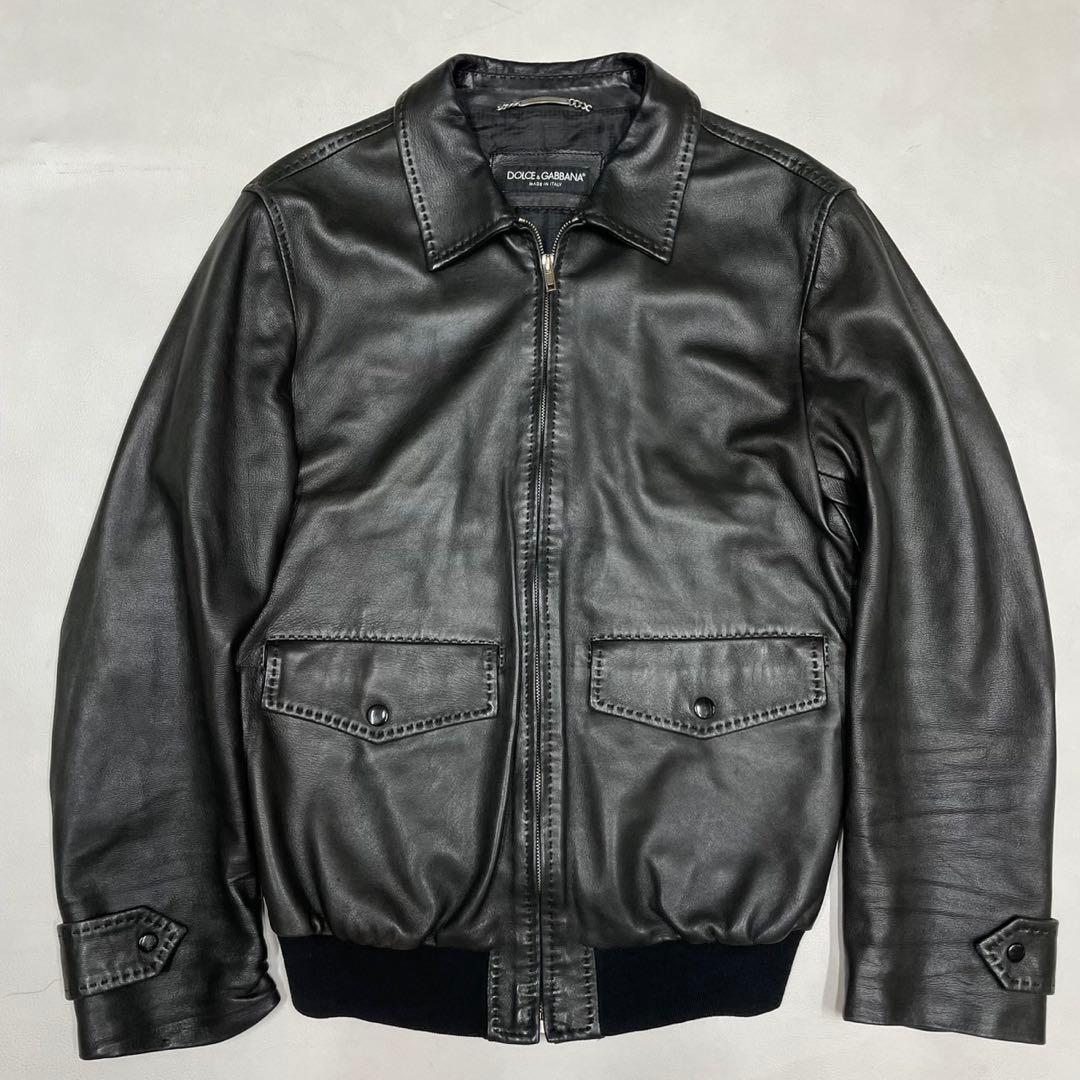 サイズ50/L Dolce&Gabbana ドルガバ レザージャケット A-2型