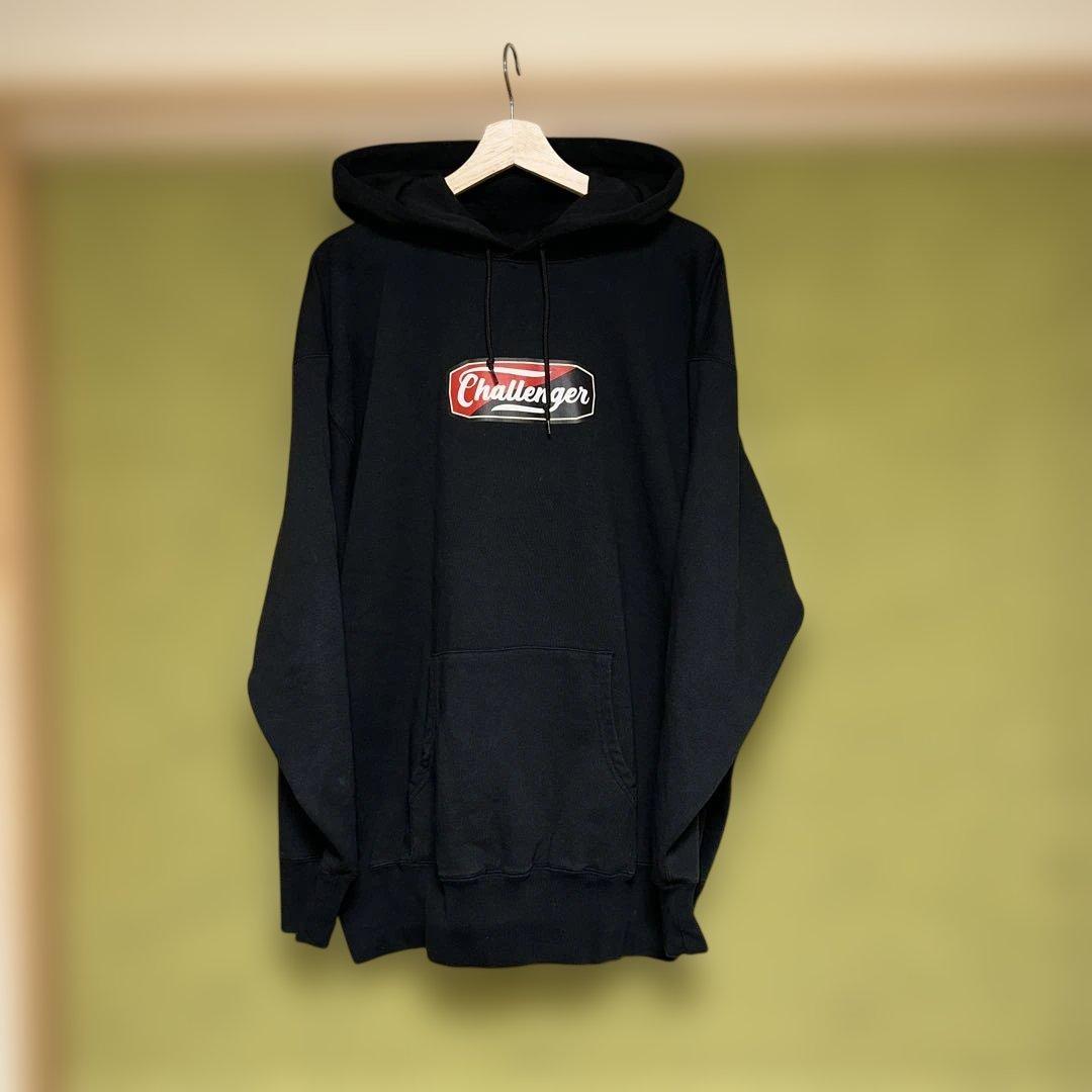 Challenger ロゴ フード付きパーカー 黒